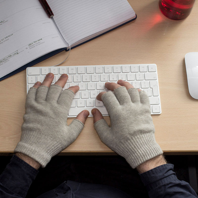 Raynaud's Disease Fingerless Silver Gloves