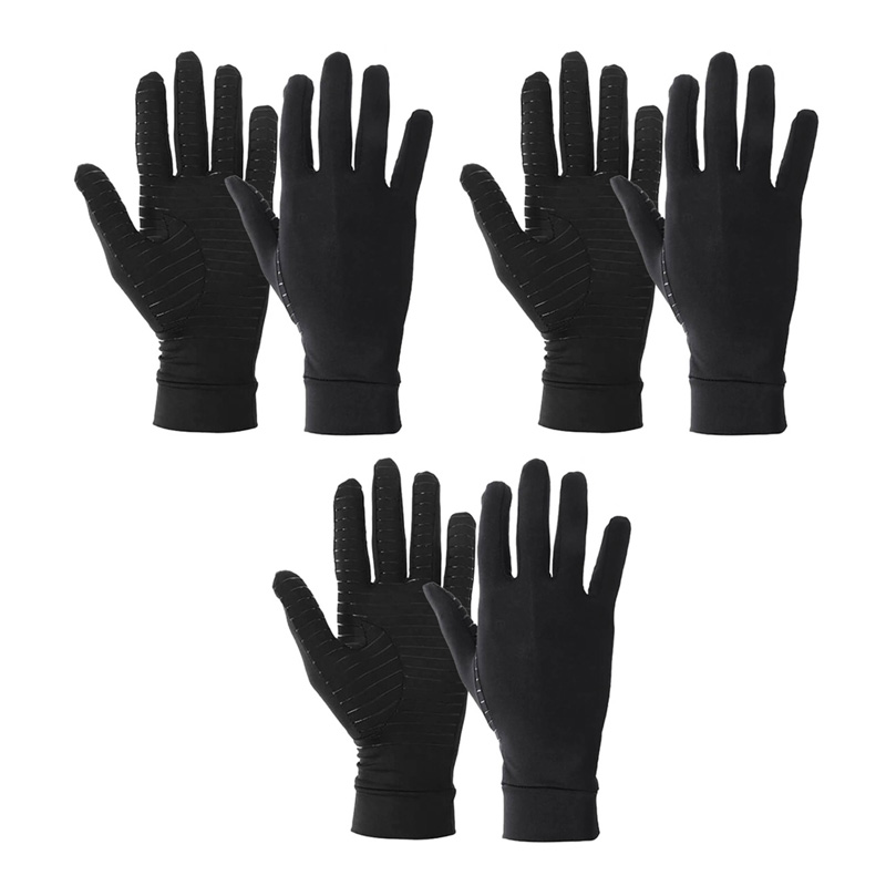 Raynaud's Disease Copper Antimicrobial Compression Gloves (Pack of Three Pairs)